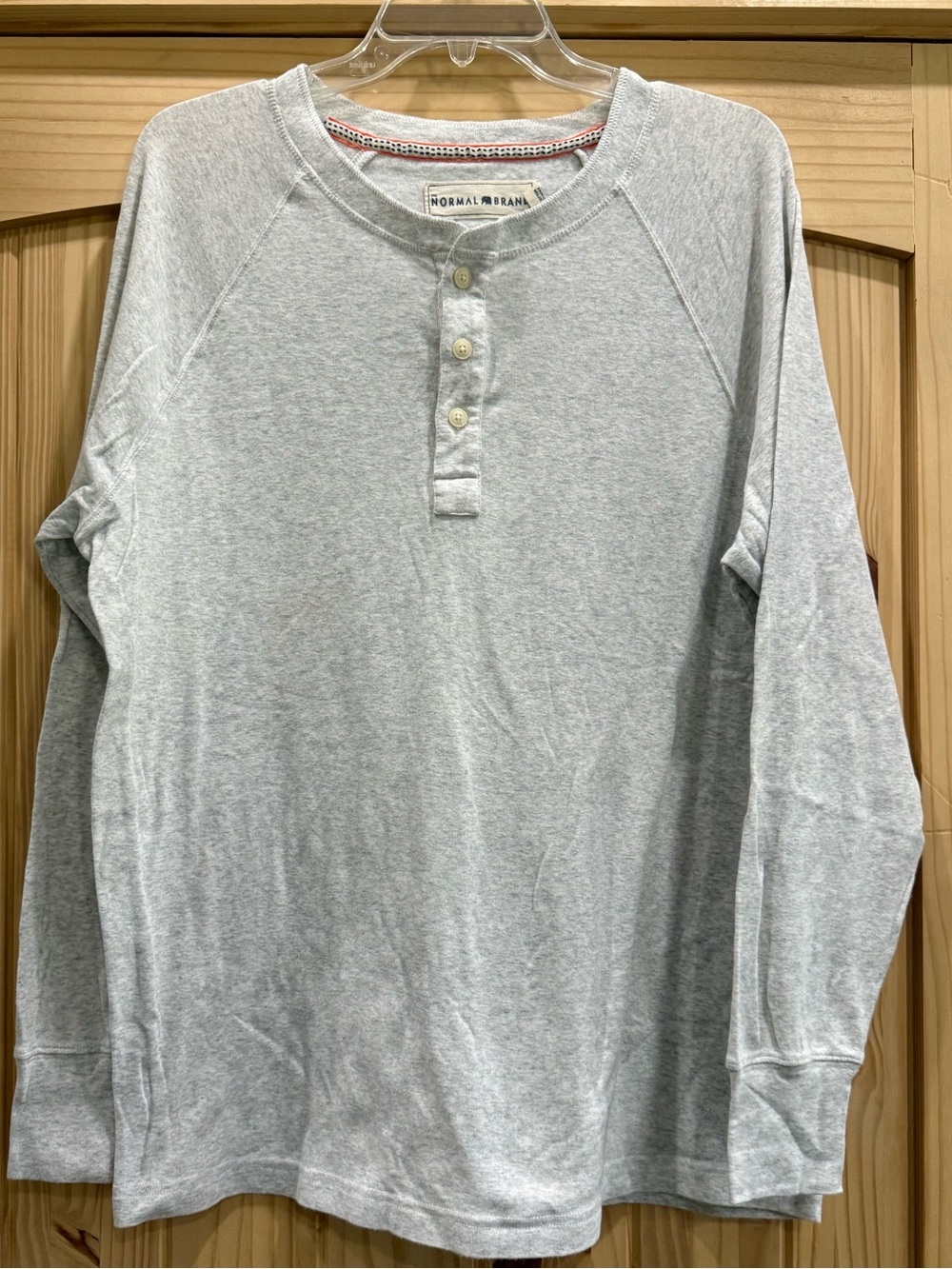 The Normal Brand Light Gray Long-Sleeve Henley‎